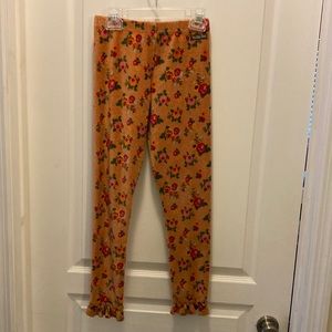 Matilda Jane size 10 orange with flowers corduroy leggings